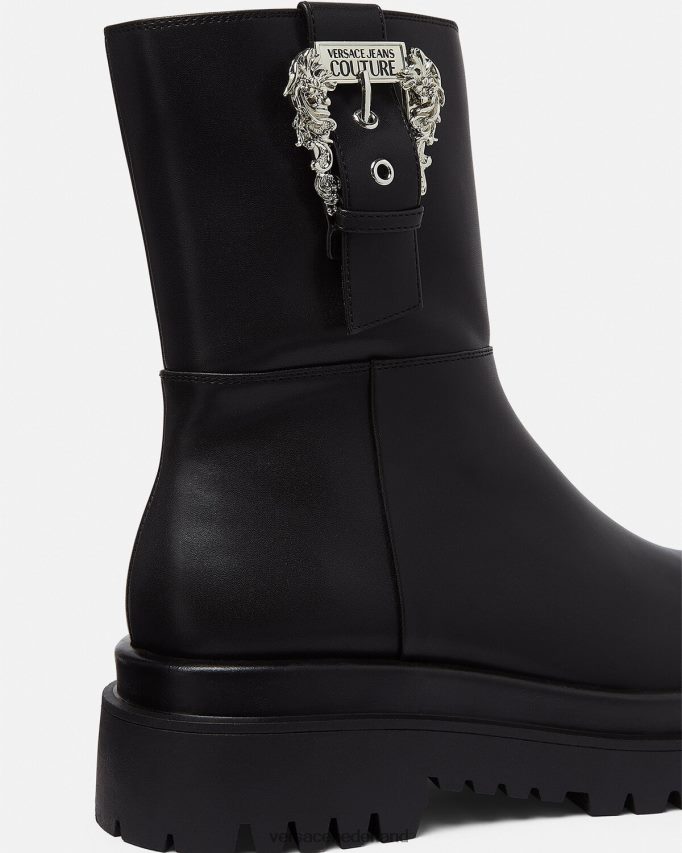 Versace trok barokke enkellaarzen met gesp vrouwen zwart schoen J2T4F42271