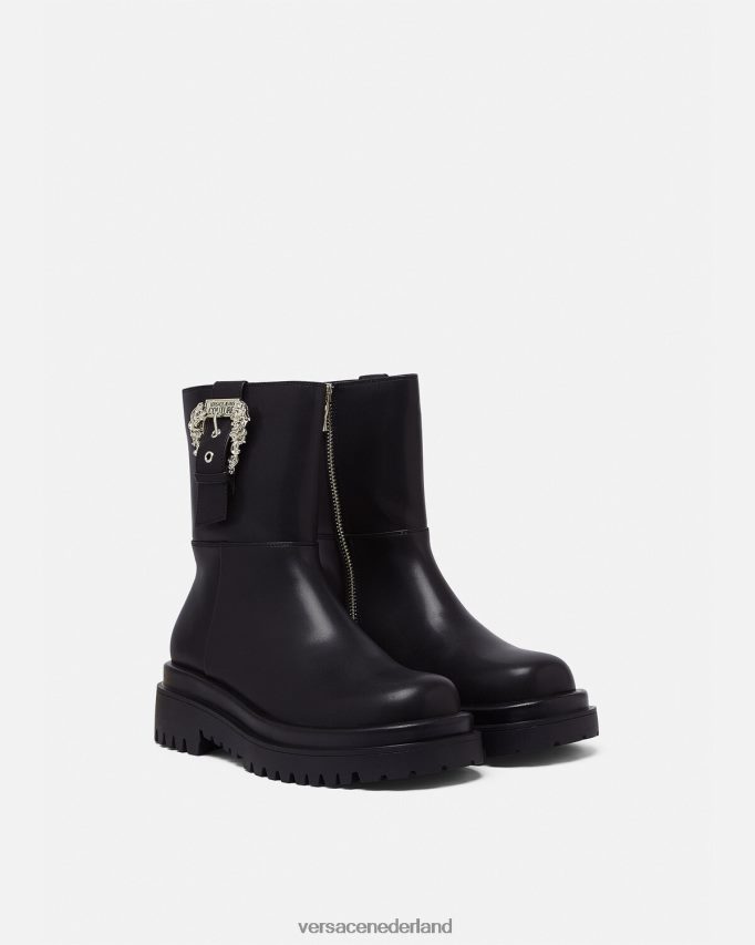 Versace trok barokke enkellaarzen met gesp vrouwen zwart schoen J2T4F42271