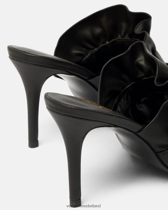 Versace Emily muiltjes met barokke gesp vrouwen zwart schoen J2T4F42284