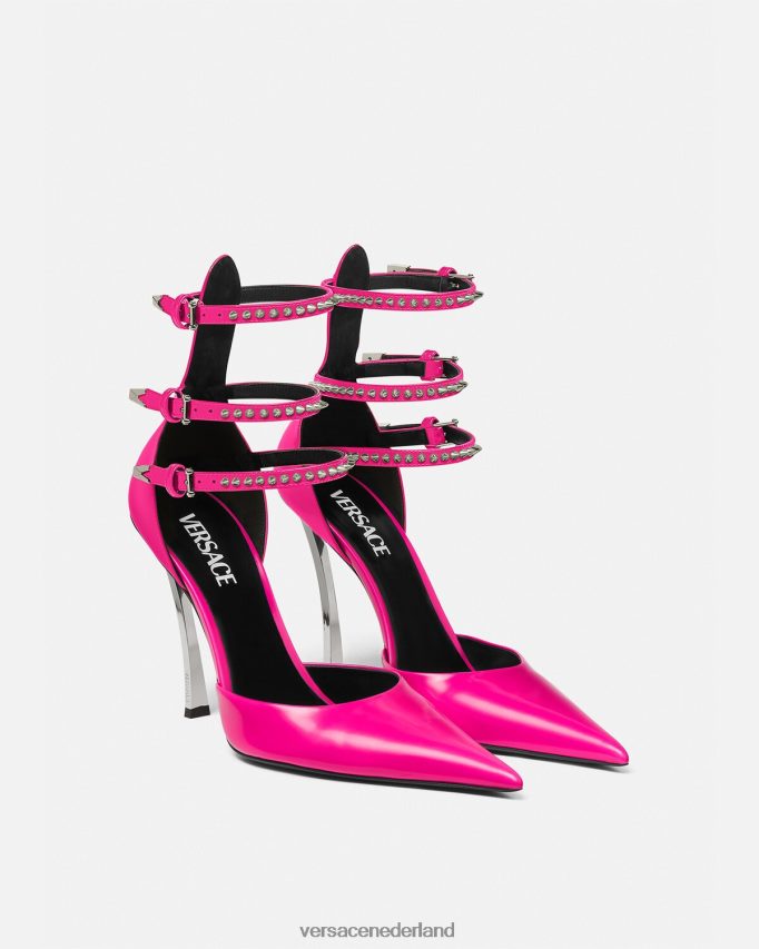 Versace puntige pompen met puntige punt vrouwen fuchsia schoen J2T4F4400