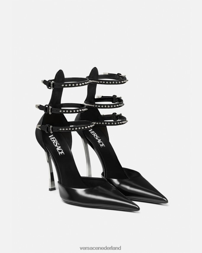 Versace puntige pompen met puntige punt vrouwen zwart schoen J2T4F4402