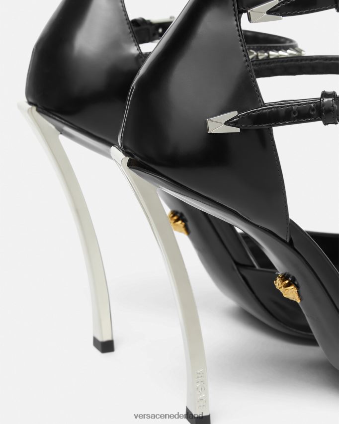 Versace puntige pompen met puntige punt vrouwen zwart schoen J2T4F4402