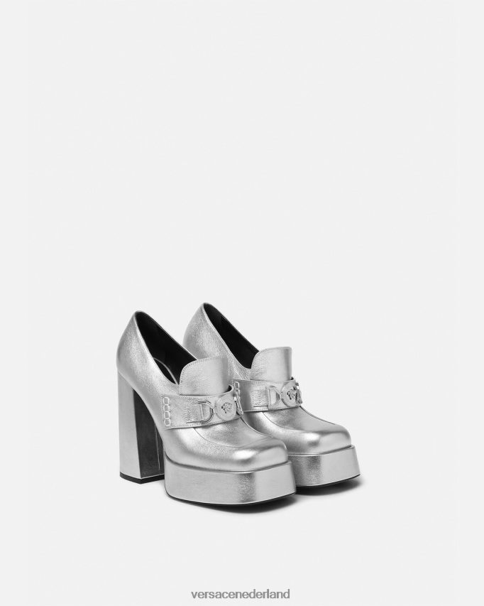Versace Medusa \'95 metallic platformpompen vrouwen grijs schoen J2T4F4483