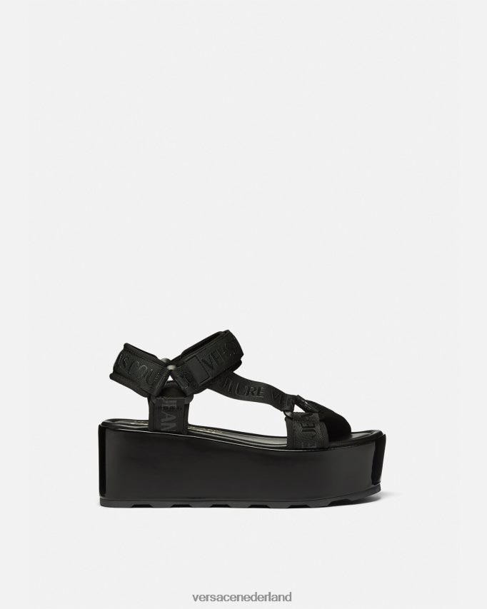 Versace Platformsandalen met Mallory-logo vrouwen zwart schoen J2T4F42294