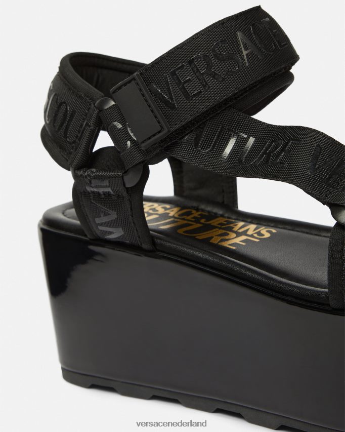 Versace Platformsandalen met Mallory-logo vrouwen zwart schoen J2T4F42294