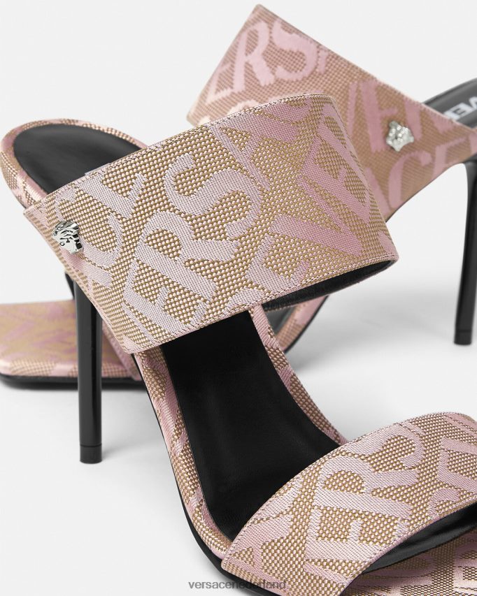 Versace allover muiltjes met hoge hak vrouwen roze schoen J2T4F4440