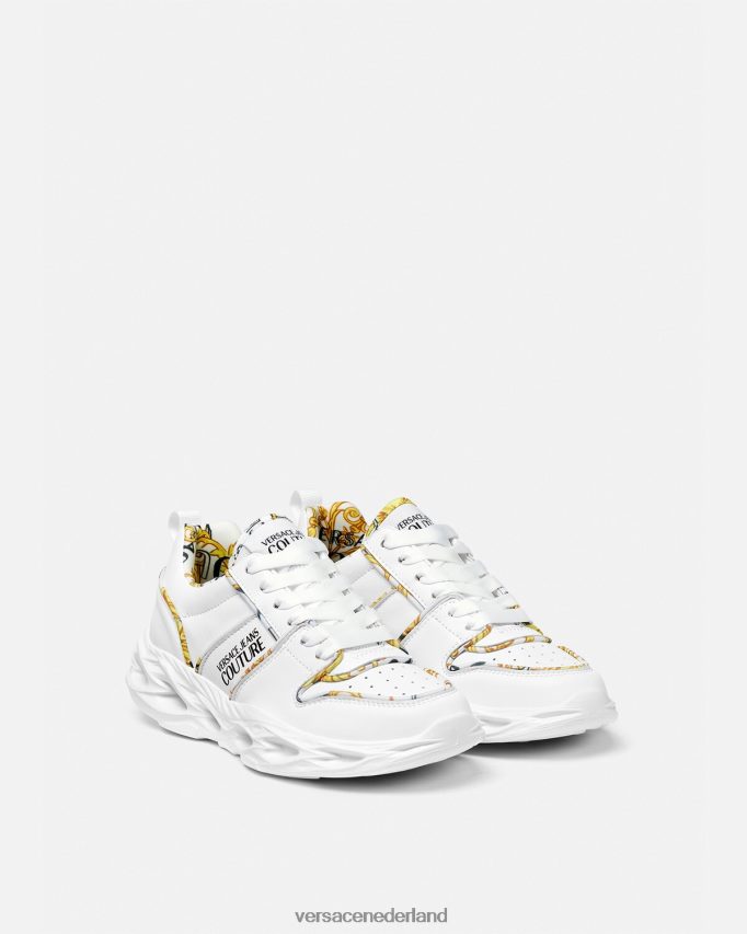 Versace Okinawa-sneakers met logocouture vrouwen wit schoen J2T4F42302