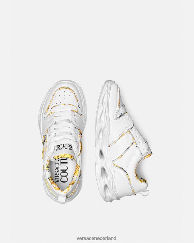 Versace Okinawa-sneakers met logocouture vrouwen wit schoen J2T4F42302