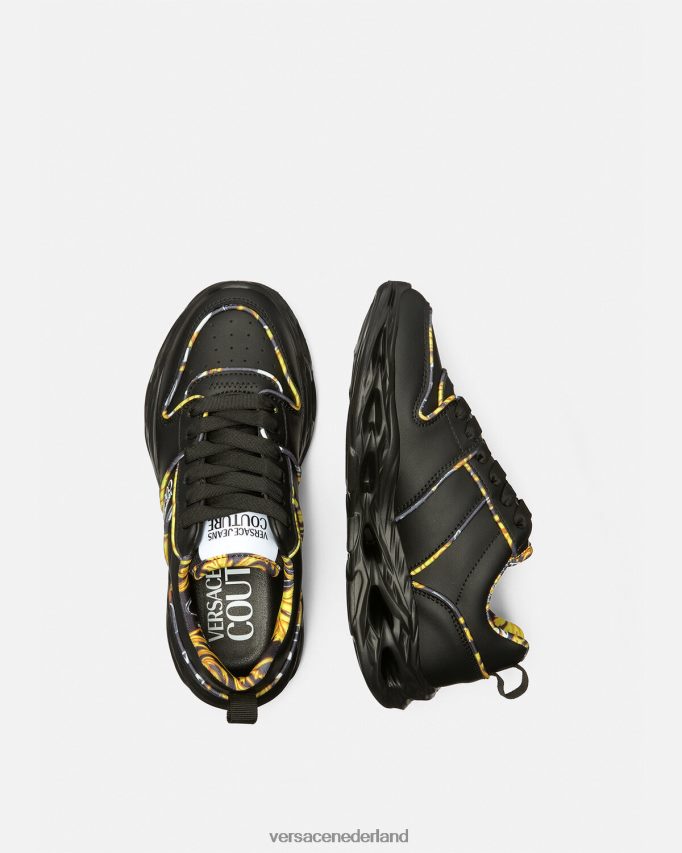 Versace Okinawa-sneakers met logocouture vrouwen zwart schoen J2T4F42303