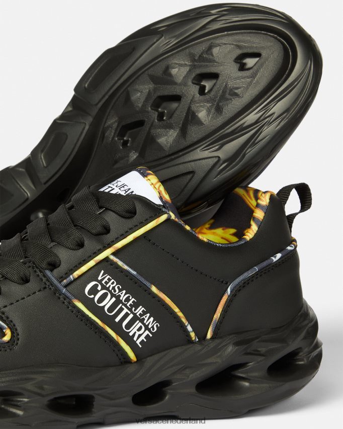 Versace Okinawa-sneakers met logocouture vrouwen zwart schoen J2T4F42303