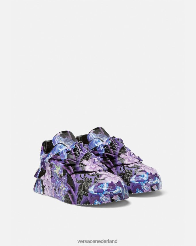 Versace Orchid Barocco Odissea sneakers vrouwen violet & afdrukken schoen J2T4F4512
