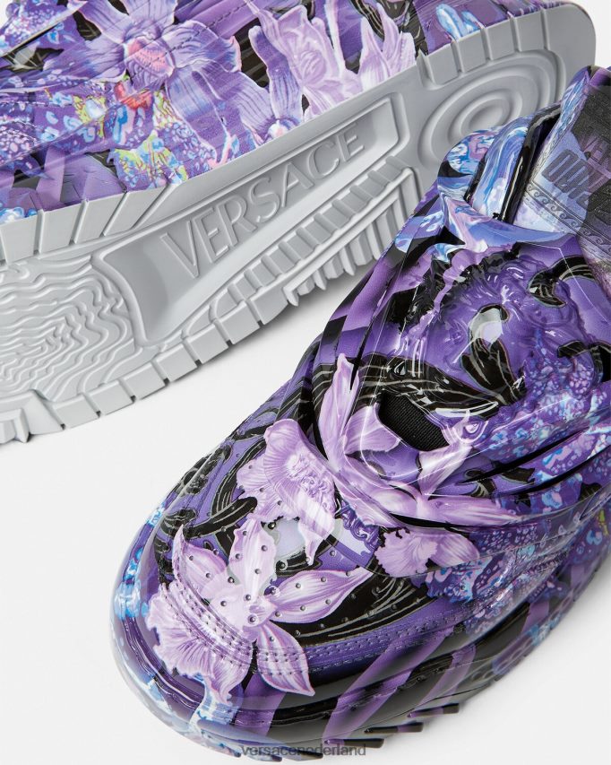 Versace Orchid Barocco Odissea sneakers vrouwen violet & afdrukken schoen J2T4F4512