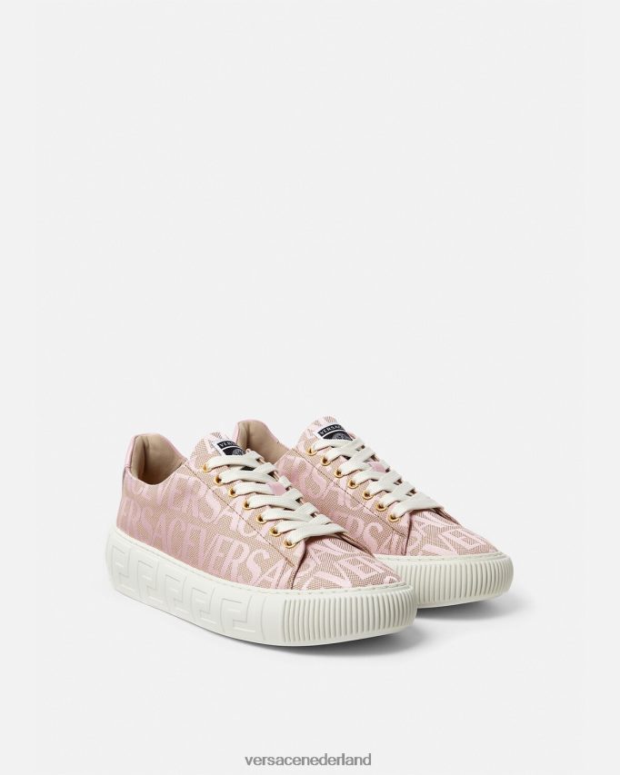 Versace allover Greca-sneakers vrouwen roze & print schoen J2T4F4499