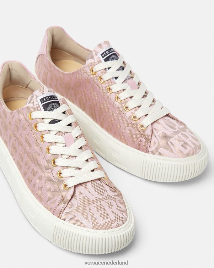 Versace allover Greca-sneakers vrouwen roze & print schoen J2T4F4499
