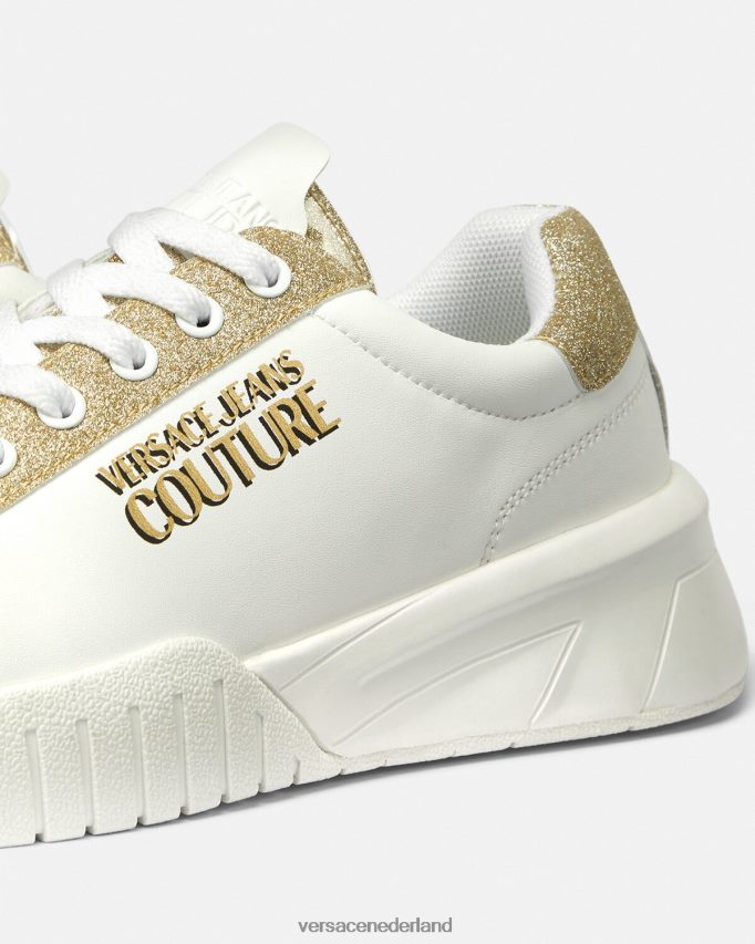 Versace uptown-sneakers vrouwen goud en wit schoen J2T4F42311