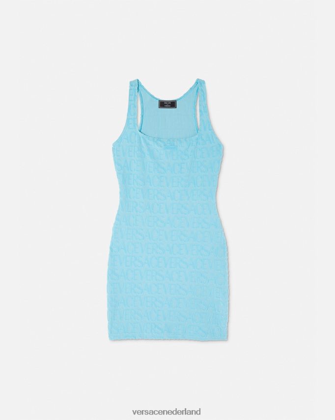 Versace allover handdoekjurk cover-up vrouwen lichtblauw ondergoed en strandkleding J2T4F41190