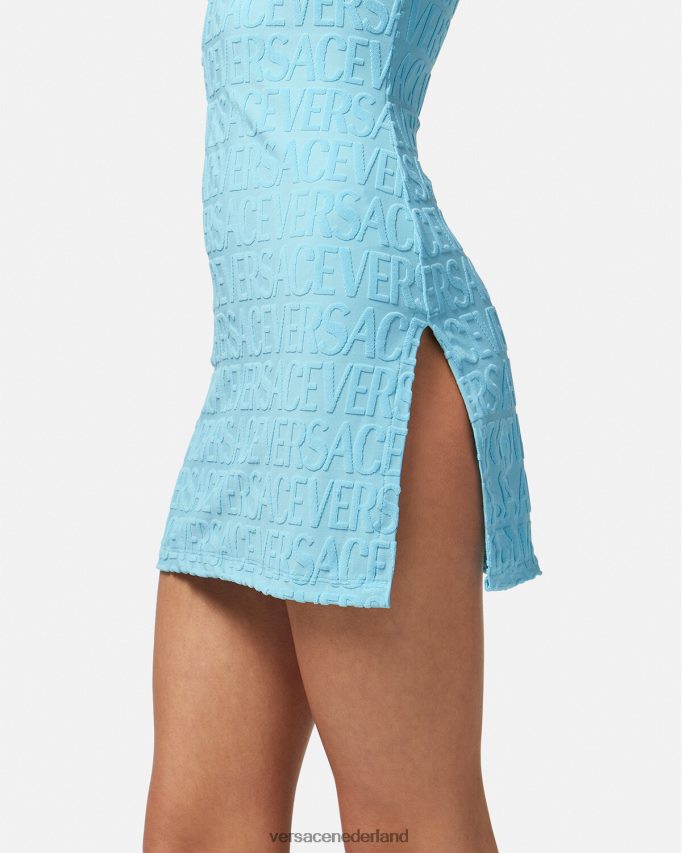 Versace allover handdoekjurk cover-up vrouwen lichtblauw ondergoed en strandkleding J2T4F41190