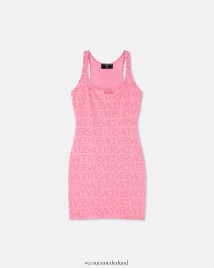 Versace allover handdoekjurk cover-up vrouwen roze ondergoed en strandkleding J2T4F41189