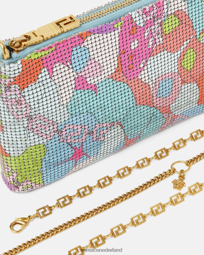 Versace bloemen zomerse clutch van metaalgaas vrouwen afdrukken Tassen J2T4F4380