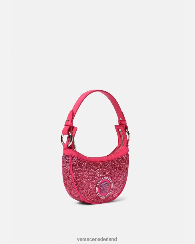 Versace Mini-hobotas van kristal herhalend vrouwen fuchsia Tassen J2T4F4291