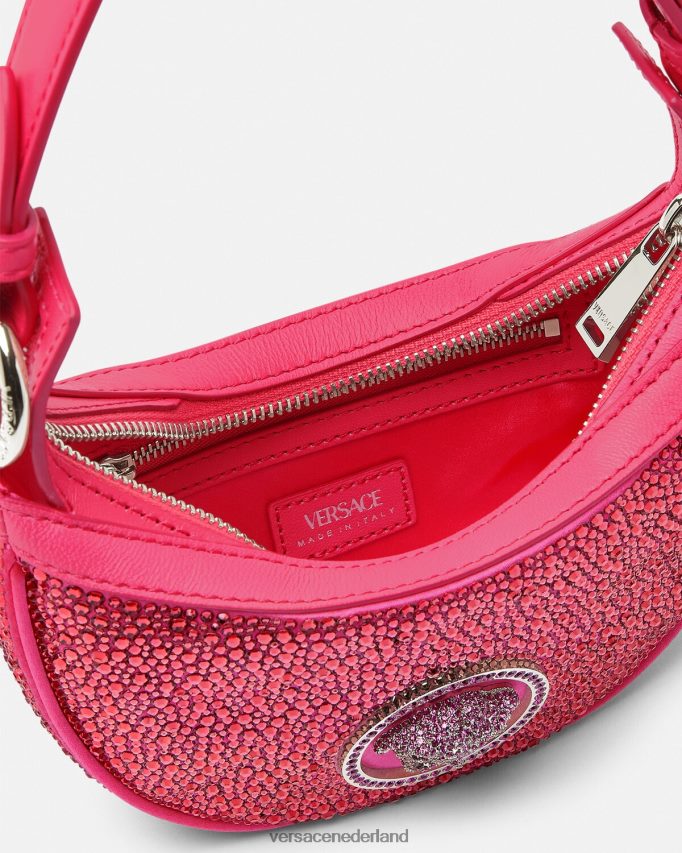 Versace Mini-hobotas van kristal herhalend vrouwen fuchsia Tassen J2T4F4291