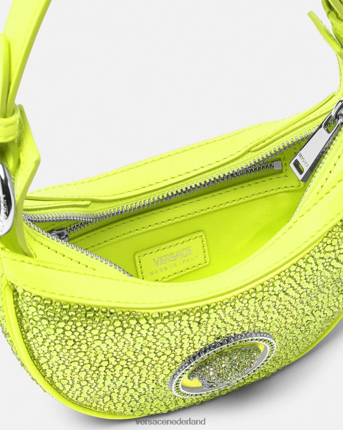 Versace Mini-hobotas van kristal herhalend vrouwen geel Tassen J2T4F4293