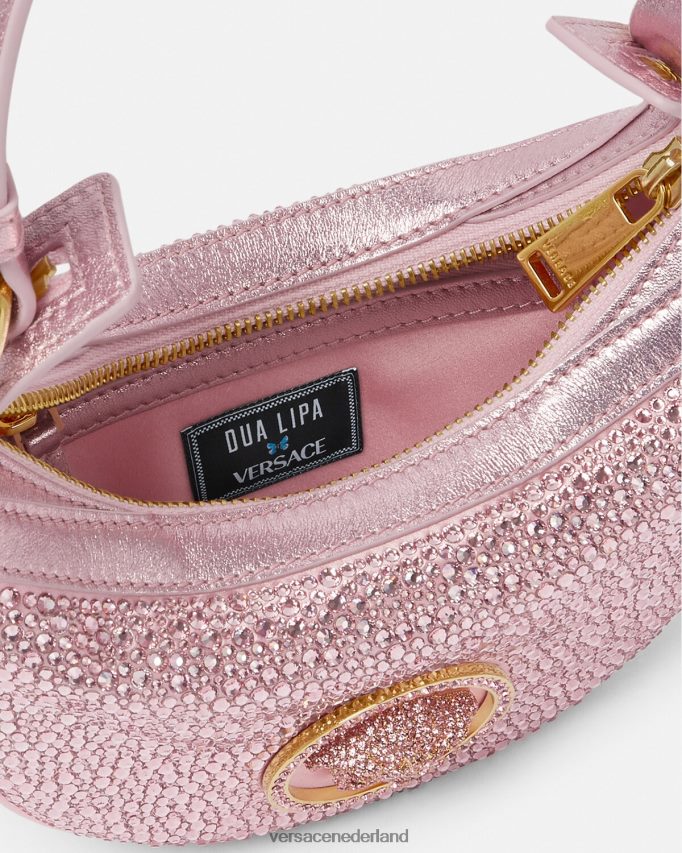 Versace Mini-hobotas van kristal herhalend vrouwen roze Tassen J2T4F4275