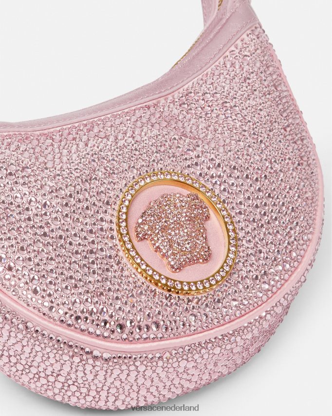 Versace Mini-hobotas van kristal herhalend vrouwen roze Tassen J2T4F4275