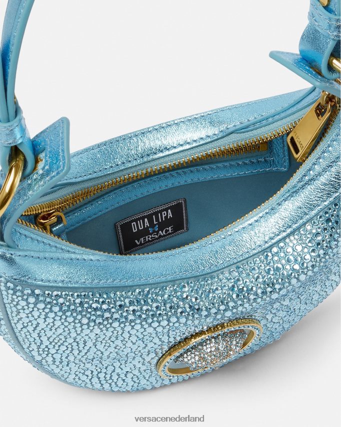 Versace Mini-hobotas van kristal herhalend vrouwen turkoois Tassen J2T4F4276