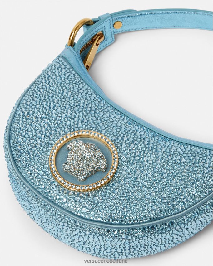 Versace Mini-hobotas van kristal herhalend vrouwen turkoois Tassen J2T4F4276