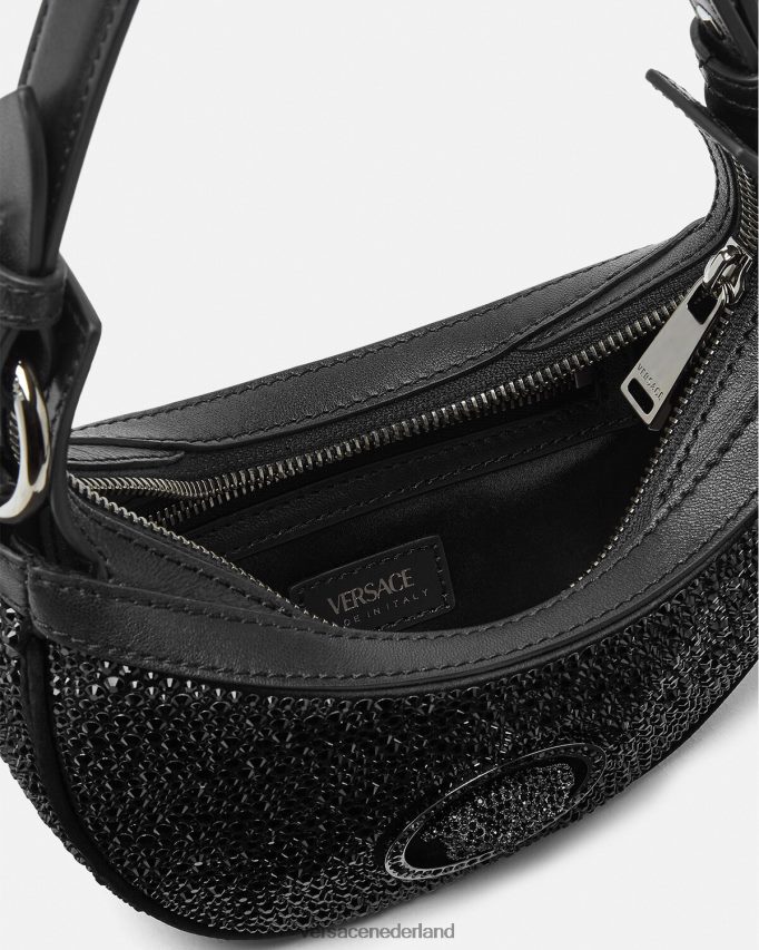 Versace Mini-hobotas van kristal herhalend vrouwen zwart Tassen J2T4F4292