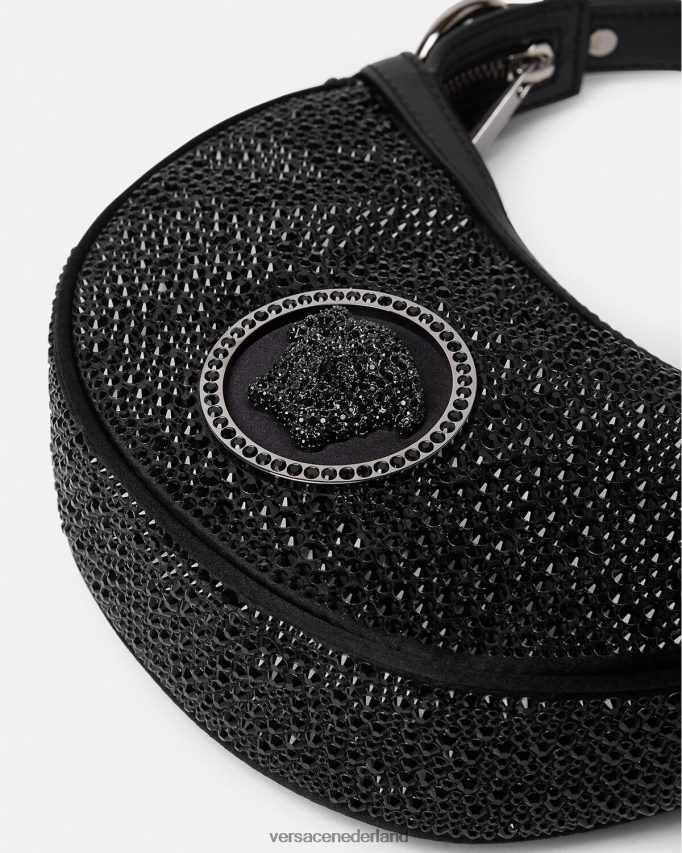 Versace Mini-hobotas van kristal herhalend vrouwen zwart Tassen J2T4F4292