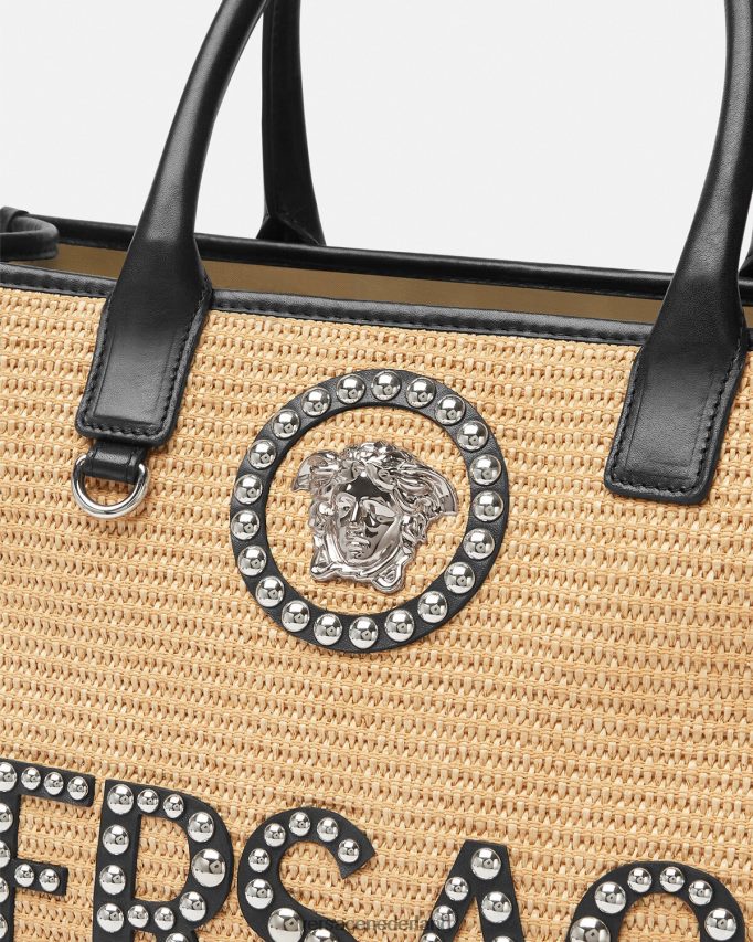 Versace La Medusa grote draagtas met studs vrouwen beige Tassen J2T4F4301