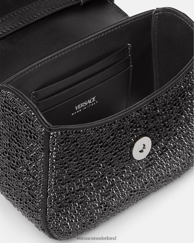 Versace Mini-tasje van kristal La Medusa vrouwen zwart Tassen J2T4F4313