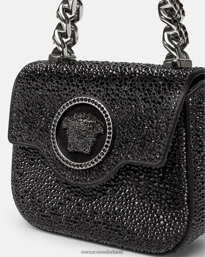 Versace Mini-tasje van kristal La Medusa vrouwen zwart Tassen J2T4F4313