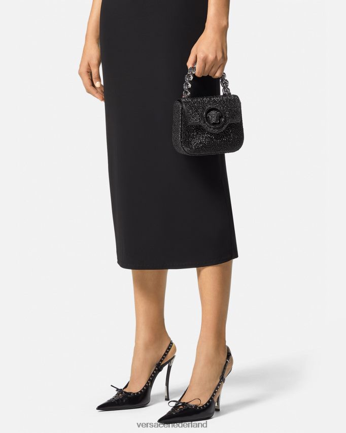 Versace Mini-tasje van kristal La Medusa vrouwen zwart Tassen J2T4F4313