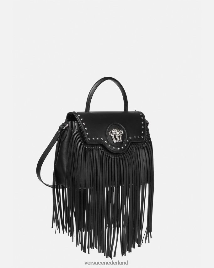 Versace la medusa handtas met franjes vrouwen zwart Tassen J2T4F4363