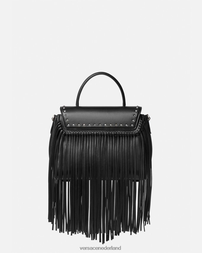 Versace la medusa handtas met franjes vrouwen zwart Tassen J2T4F4363