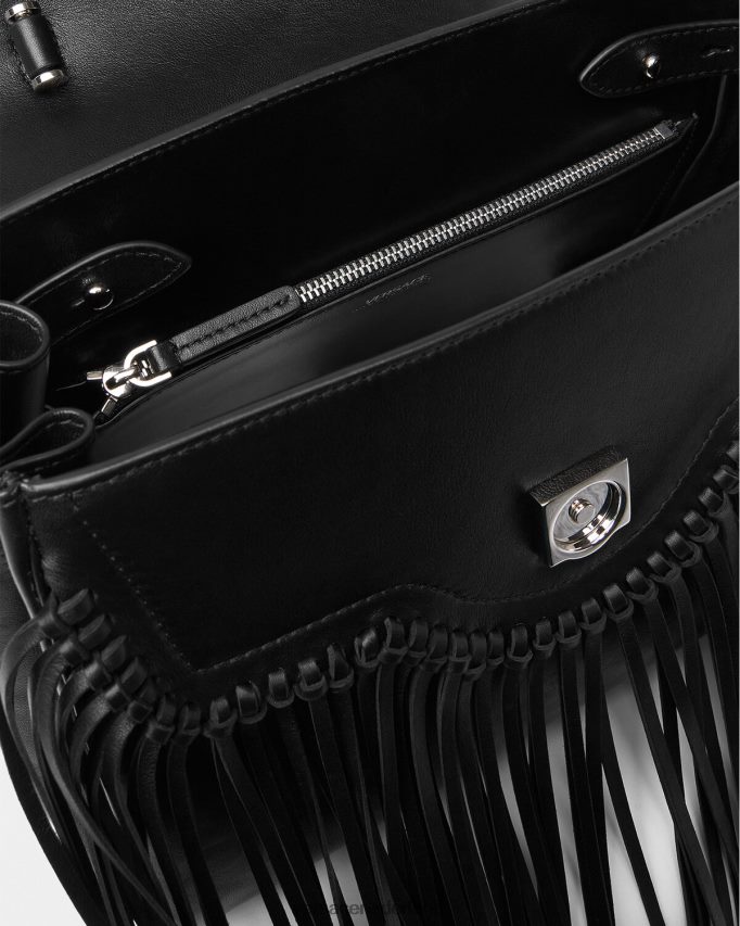 Versace la medusa handtas met franjes vrouwen zwart Tassen J2T4F4363