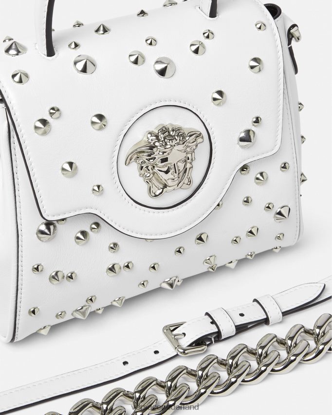 Versace la medusa kleine handtas met spikes vrouwen wit Tassen J2T4F4351
