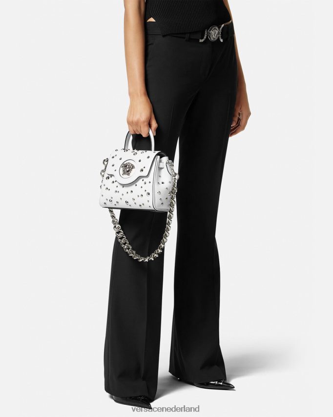 Versace la medusa kleine handtas met spikes vrouwen wit Tassen J2T4F4351