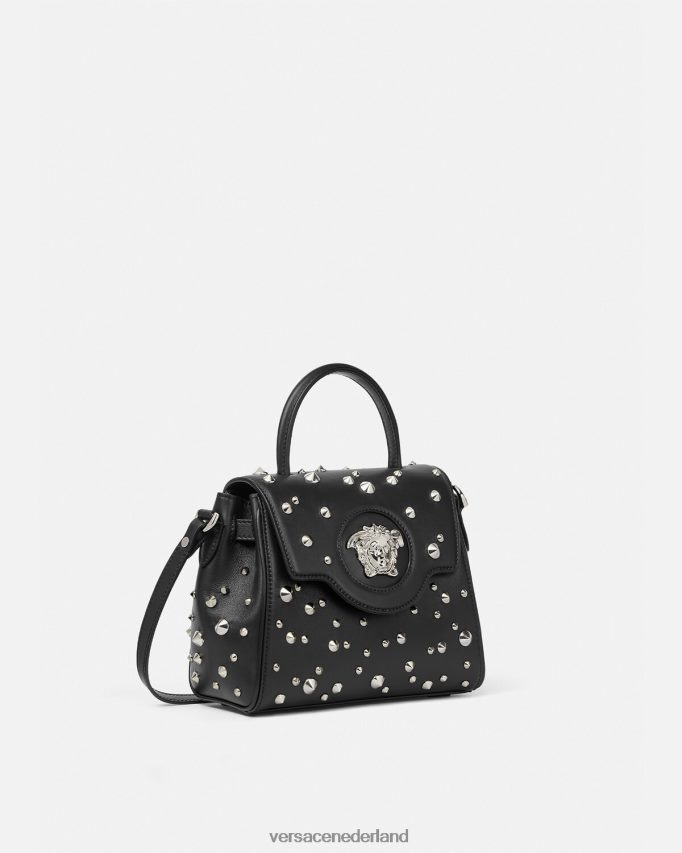 Versace la medusa kleine handtas met spikes vrouwen zwart Tassen J2T4F4350