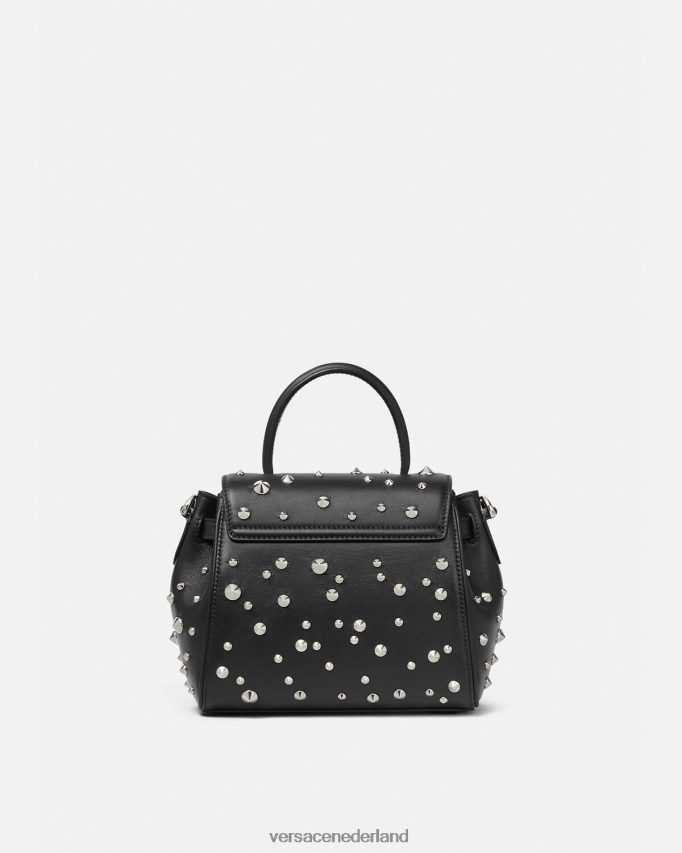 Versace la medusa kleine handtas met spikes vrouwen zwart Tassen J2T4F4350