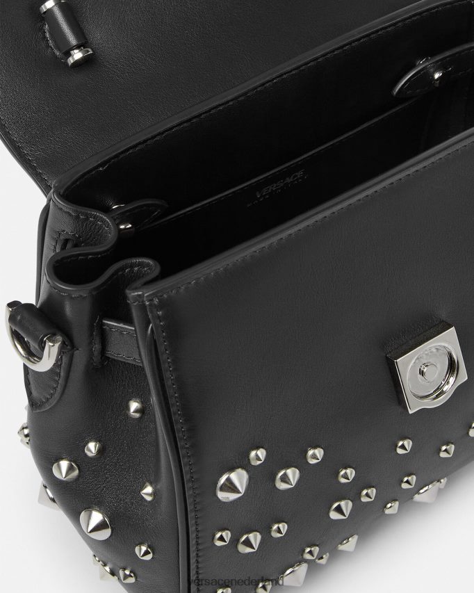 Versace la medusa kleine handtas met spikes vrouwen zwart Tassen J2T4F4350