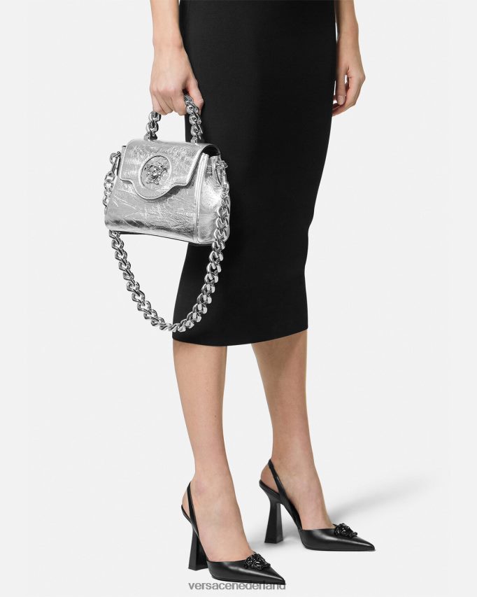 Versace la medusa metallic kleine handtas vrouwen grijs Tassen J2T4F4305