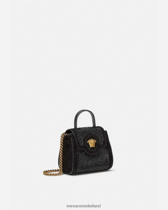 Versace la medusa microtasje met studs vrouwen zwart Tassen J2T4F4329