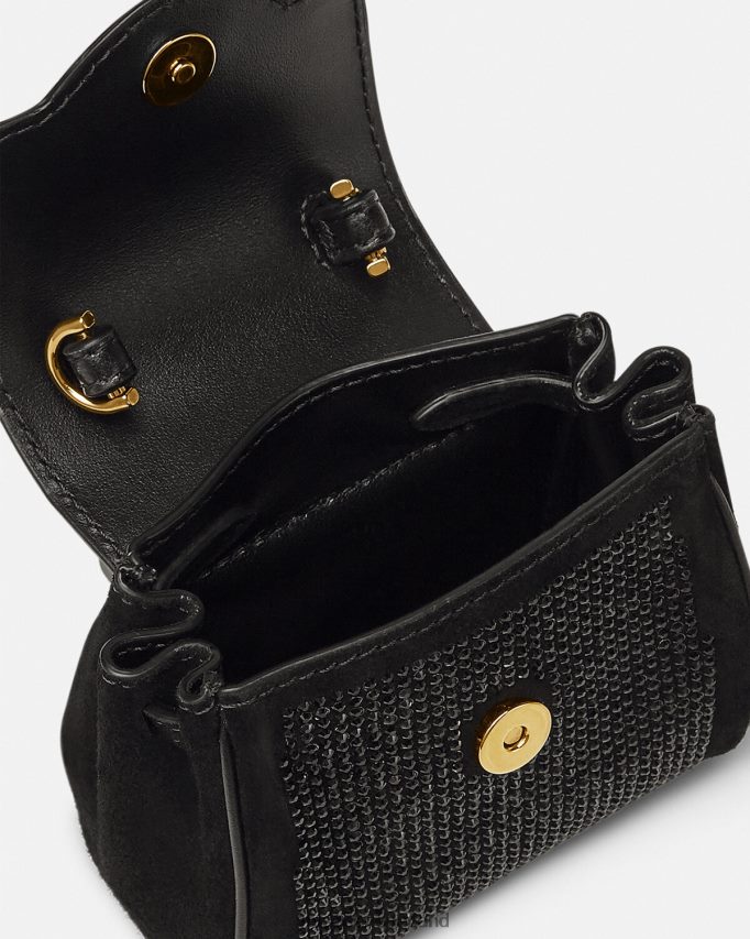 Versace la medusa microtasje met studs vrouwen zwart Tassen J2T4F4329