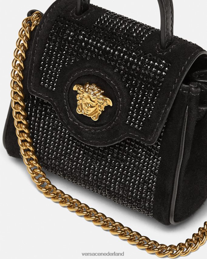 Versace la medusa microtasje met studs vrouwen zwart Tassen J2T4F4329