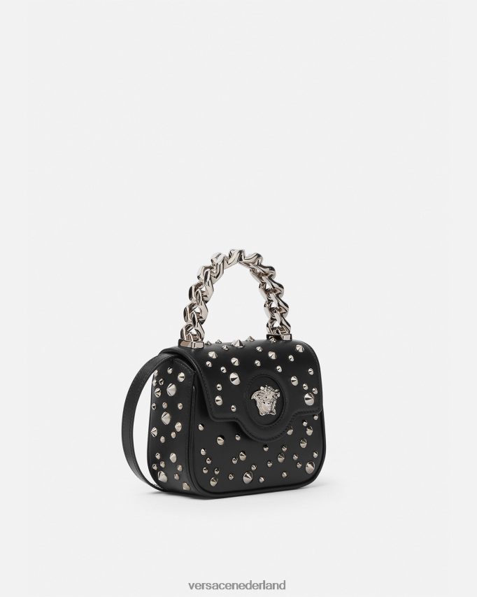 Versace la medusa mini-tasje met stekels vrouwen zwart Tassen J2T4F4352