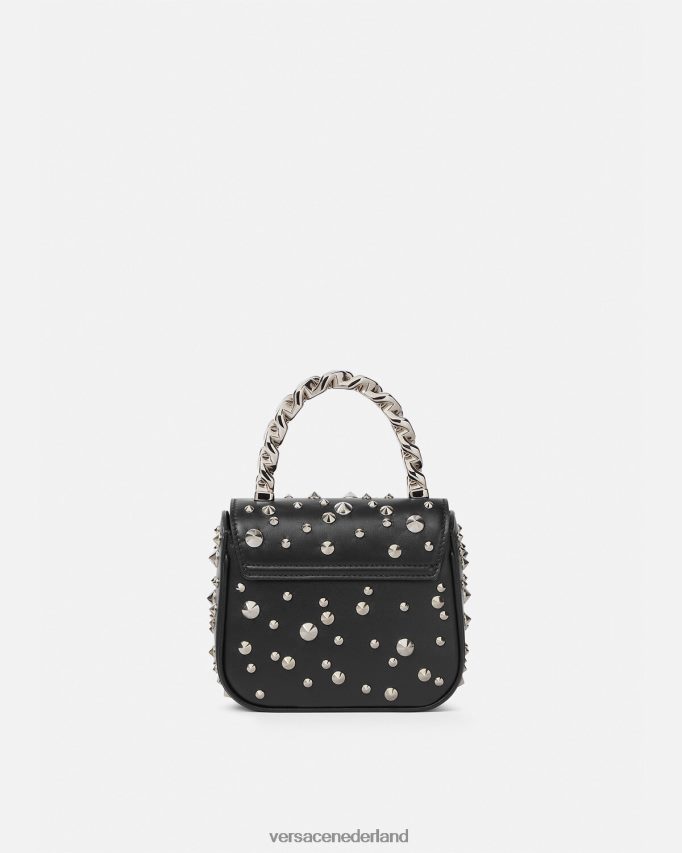 Versace la medusa mini-tasje met stekels vrouwen zwart Tassen J2T4F4352